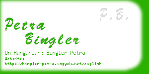 petra bingler business card